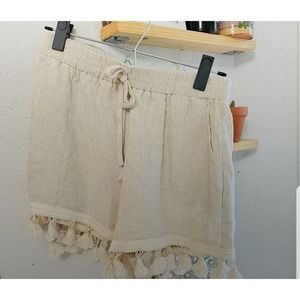 Vici tassel linen shorts small